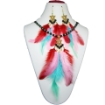 Metal Chain & fancy Feathers Necklace
