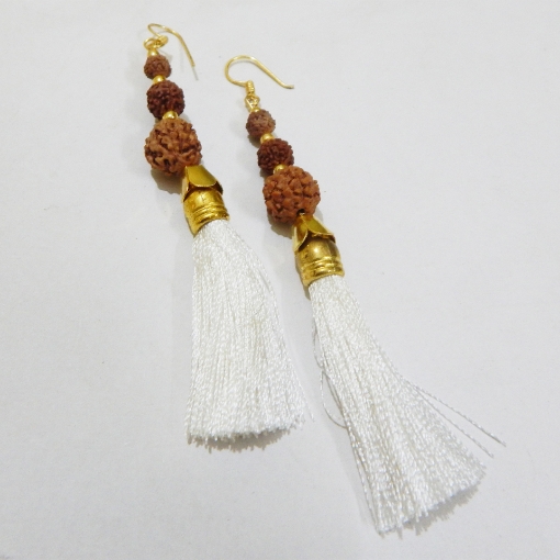 Rudraksha & Tassels Earring