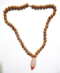 Picture of 5 Mukhi (Face) Rudraksha Mala with Faceted Rose Quartz Tumble Pendant