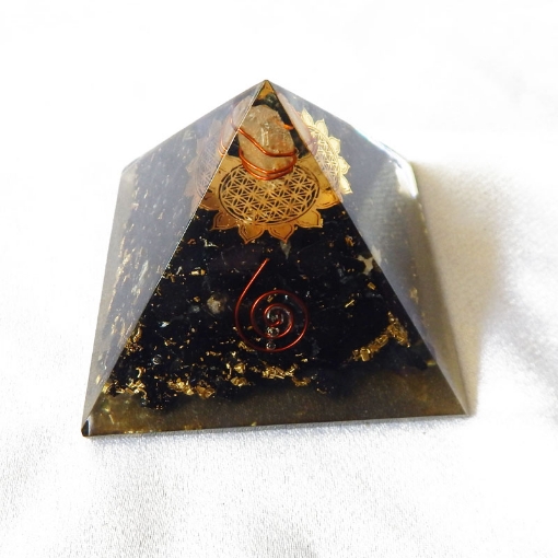 Orgone Pyramid, Black Tourmaline & Flower of Life