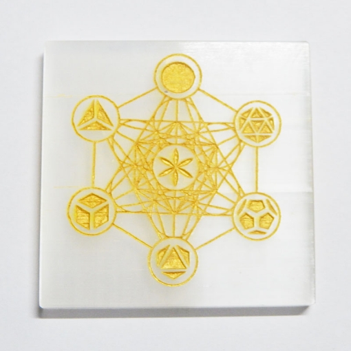 Selenite Plate with metatron's cube