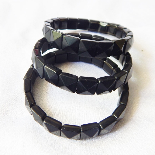 Black Tourmaline Pyramid Bracelet